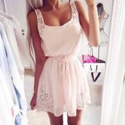 Hollow Out White Dress