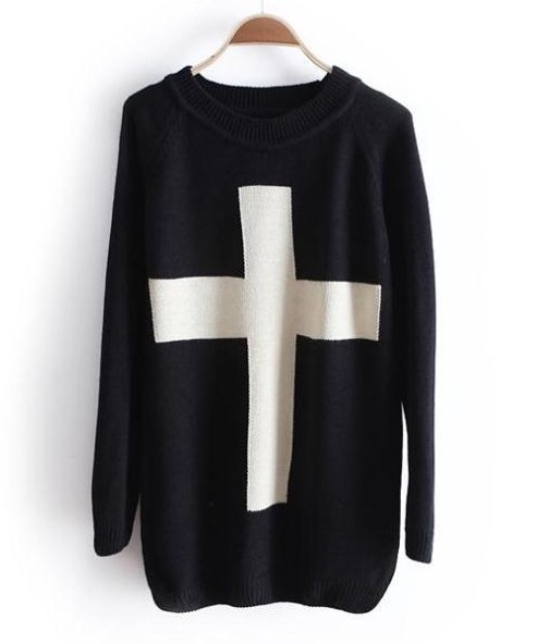 Cross Sweater, Loose Sweater on Luulla