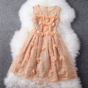 Flower Stitching Lace Dress on Luulla