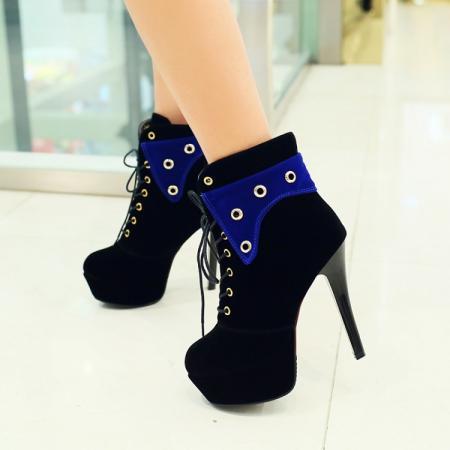 Black With Royal Blue Patc..