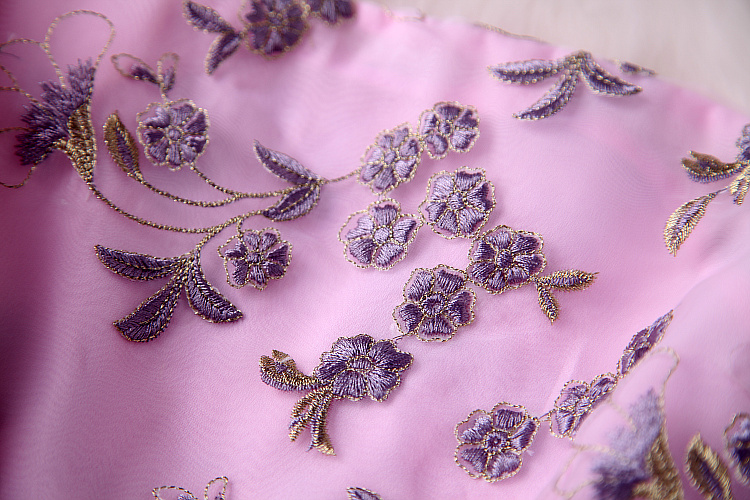 Organza Flowers Embroidered Sleeveless Dress on Luulla